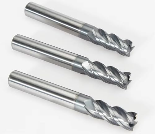 6mm 4-Flute Carbide Square End Mill, 50mm OAL, 3 Pcs 6mm