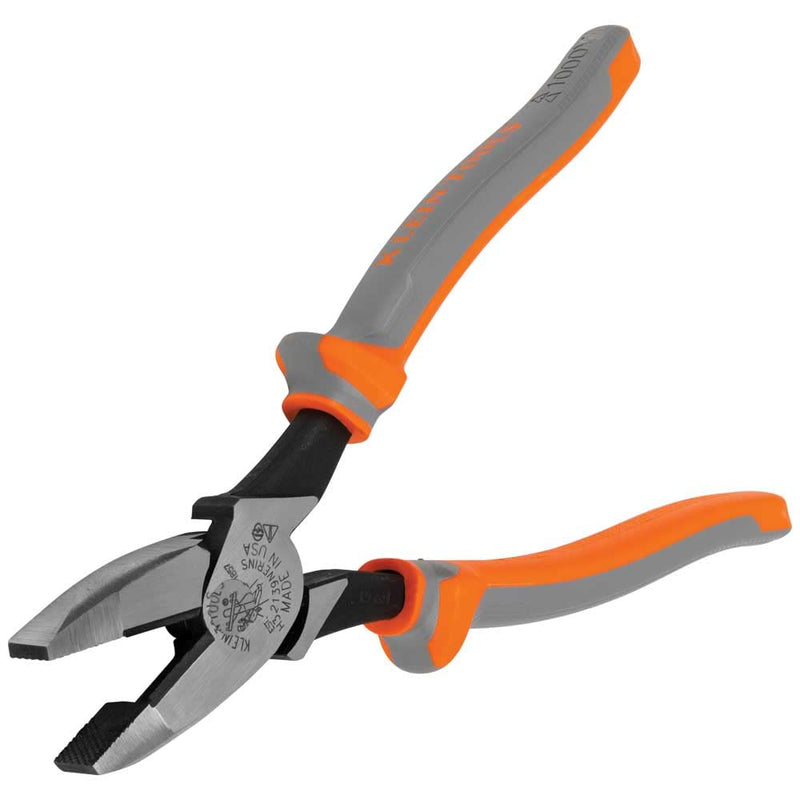 Klein Tools 2139NERINS 1000V Insulated Side Cutter Pliers, Made in USA, High Leverage Design, Induction Hardened Knives, 9-Inch
