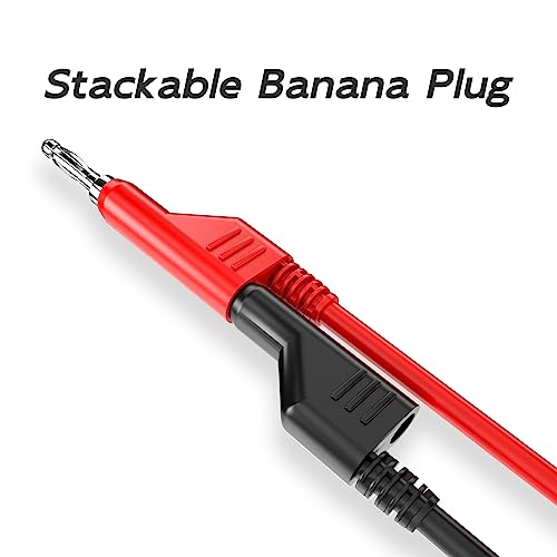 Goupchn 4mm Stackable Banana Plug Silicone Test Leads 8PCS 3.3ft/1m Eight Colors - Stackable Banana