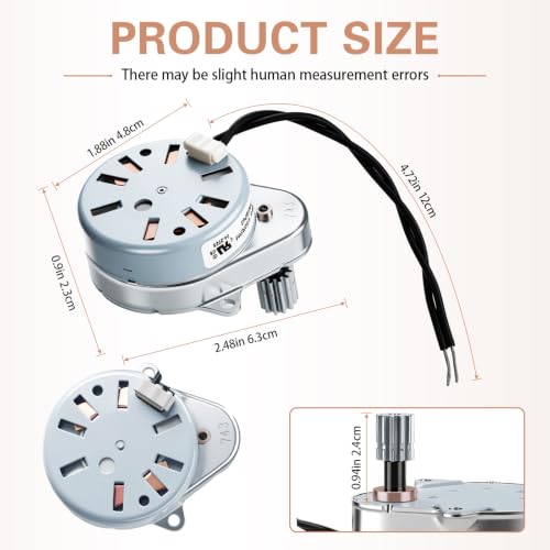 18743 Timer Motor Fit for Fleck 5600 2500 2510 2750 9000 9100 9500 3200 3210 Control Valve with Mounting Screws, 120V 60Hz 3W Time Motor Replace 18743-1, 13400, 13944