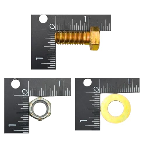 7/16"-14 x 1 Grade 8 Bolts (10-Pack) – Heavy-Duty Hex Bolts Includes Flat Washers & Nylon Lock Nuts – High-Strength SAE J429 Anti-Vibration 1.0" Coarse Thread Bolts 10 Bolts, Washers, Nuts