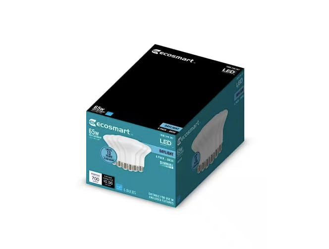 EcoSmart 65-Watt Equivalent BR30 Dimmable LED Flood Light Bulb Daylight (6-Pack) A20BR3065WESD56