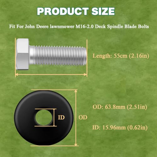 3PCS 19M7489 Spindle Blade Hex Head Bolt Replace M123520 M123522 M16-2.0