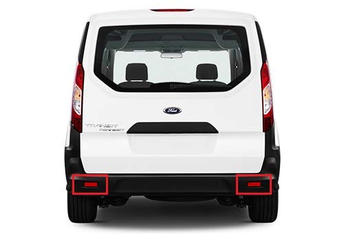 2x Black Smoked Lens Rear Bumper Reflector LED Tail Stop Brake Light L+R For 2014+ Ford Transit 150/250/350/350 HD Transit Connect (Black Smoked)