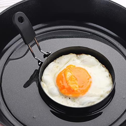Egg Rings 4 Pcs Large 6" Pancake Molds And 4 Pcs 3.5" Fried Egg Molds Stainless Steel Nonstick Egg Ring for Frying Eggs And Muffins Round (Two Sizes)