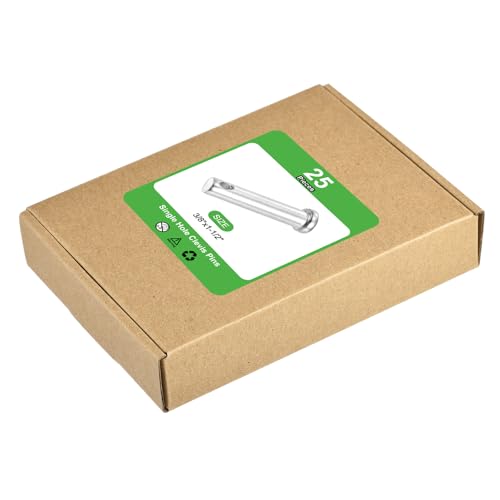 uxcell 25Pcs 3/8" x1-1/2 Single Hole Clevis Pins, Carbon Steel Flat Head Single Hole Clevis Pins for Mechanics Repair, Furniture Installation, Industrial Equipment, DIY (Silver) 3/8"x1-1/2" 25