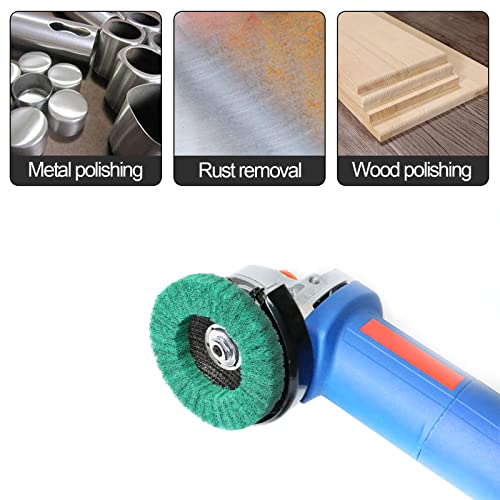 10Pcs 4.5" x 7/8" Nylon Fiber Flap Disc Polishing Grinding Wheel,Abrasive Grinding Discs for Angle Grinder,for Stainless Steel Polishing Metal Surface Finishing(Green) Green