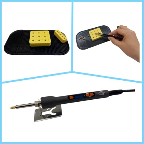 60W Digital Soldering Iron Heat Set Insert Tool Kit, Adjustable Temp 180-500℃ LCD Display, Extra Heat-Set Insert Tips, Threaded Inserts for Plastic & 3D Printing, Brass Inserts Hardware Set L300