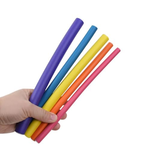 30 Pieces Flexi Curling Rods 9.45 Inch Bendy Foam Curler Rollers No Heat Hair Curlers for Medium and Long Hair Sleeping Overnight (5 Colors) 1 count (Pack of 30)