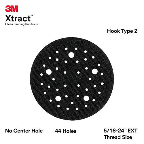3M Xtract Back-up Pad, 89052, 5 in, Extra Hard, Black