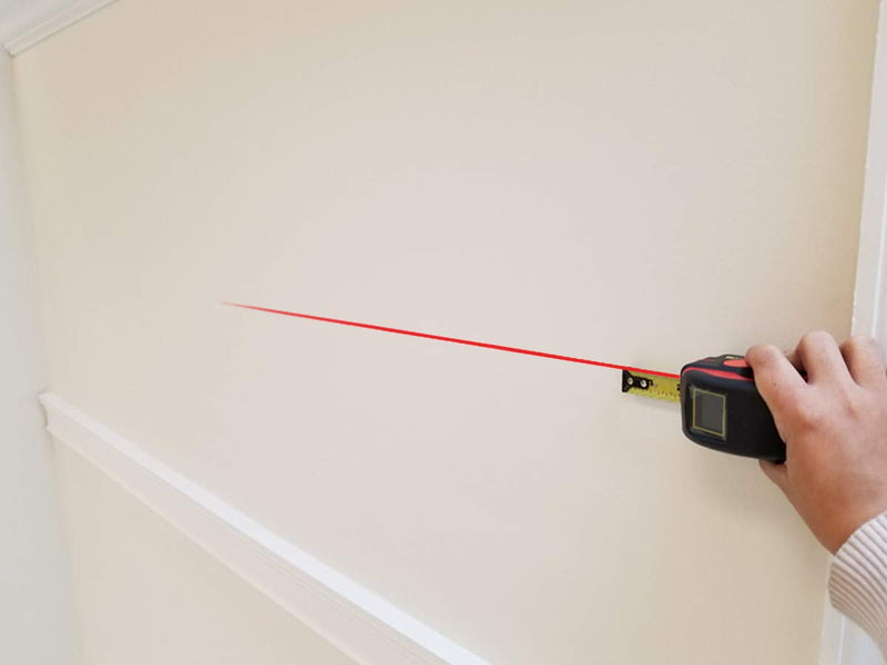 General Tools LTM2X Laser Tape Measure 2-in-1, 65 Ft Laser Measure and 16 Ft Tape Measure with Large, Easy Read Backlit Digital Display, Red (LTM2X-RD-Q)
