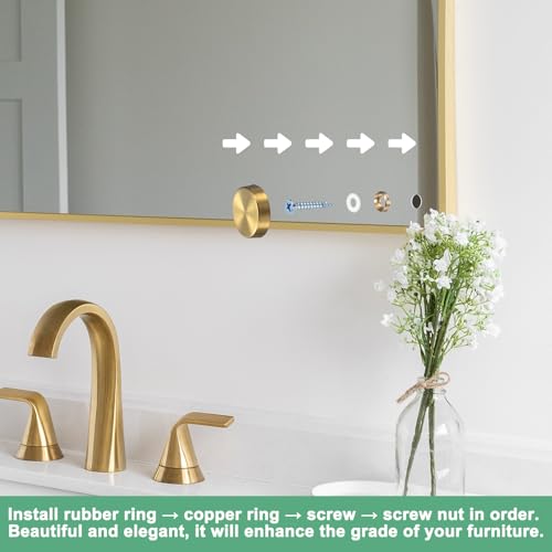 Generic 20-Pack Screw Covers Caps, 0.75" Dia Stainless Steel Brushed Mirror Decorative Screws Cap Nails Fasteners for Sign Advertising Hardware/Bathroom Upholstery Head Covers [Gold Tone]