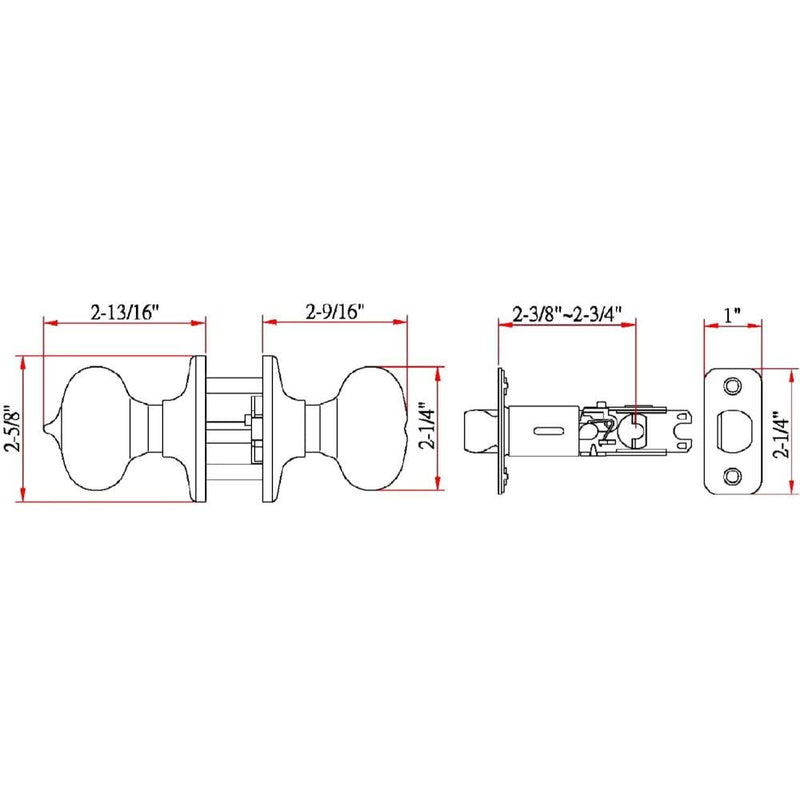 Design House 753277 Cambridge 2-Way Latch Privacy Door Knob, Adjustable Backset, Polished Brass Privacy/Bed & Bath unspecified