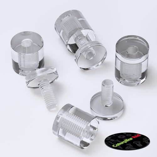4 x Clear Standoffs, Glass Like, Acrylic, Transparent spacers, Plastic, wallmount, Display Signs, Anti-Corrosion, Waterproof, Size 25x25mm, (1 x 1 in)