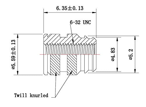[initeq] #6-32 Threaded Heat Set Inserts for 3D Printing (100, Long) 100