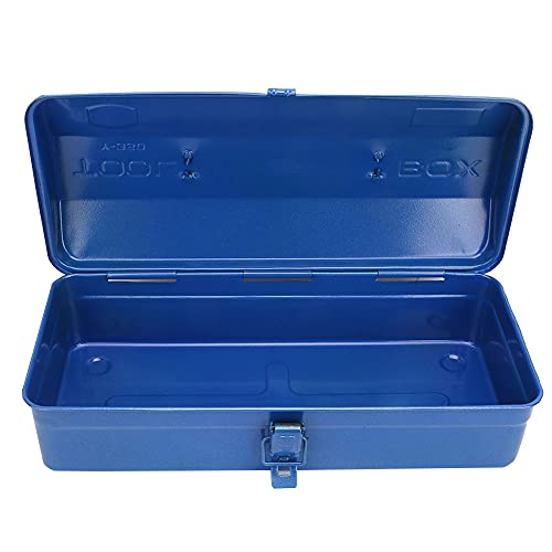 Multifunction Iron Portable Tool Box, Repair Tool Storage Container Holder Blue(37x16x11（350）)