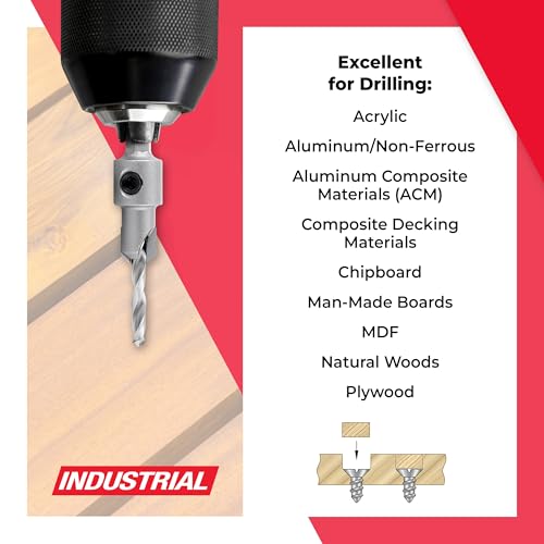 Amana Tool Carbide Tipped 82 Degree Countersink Drill Bit, 55269, 3/8 D x 49 Deg x 1/4 Quick Release Hex Shank for Wood Screw 12 to 14