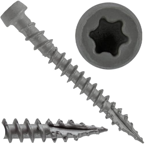 Jake Sales #10 x 1-3/4" Cape COD Gray Composite Decking Exterior Coated Wood Screw Torx/Star Drive Head - AQC Lumber Compatible (1 Pound ~130 Screws) CAPE COD (GRAY) 1-¾" 1 LB
