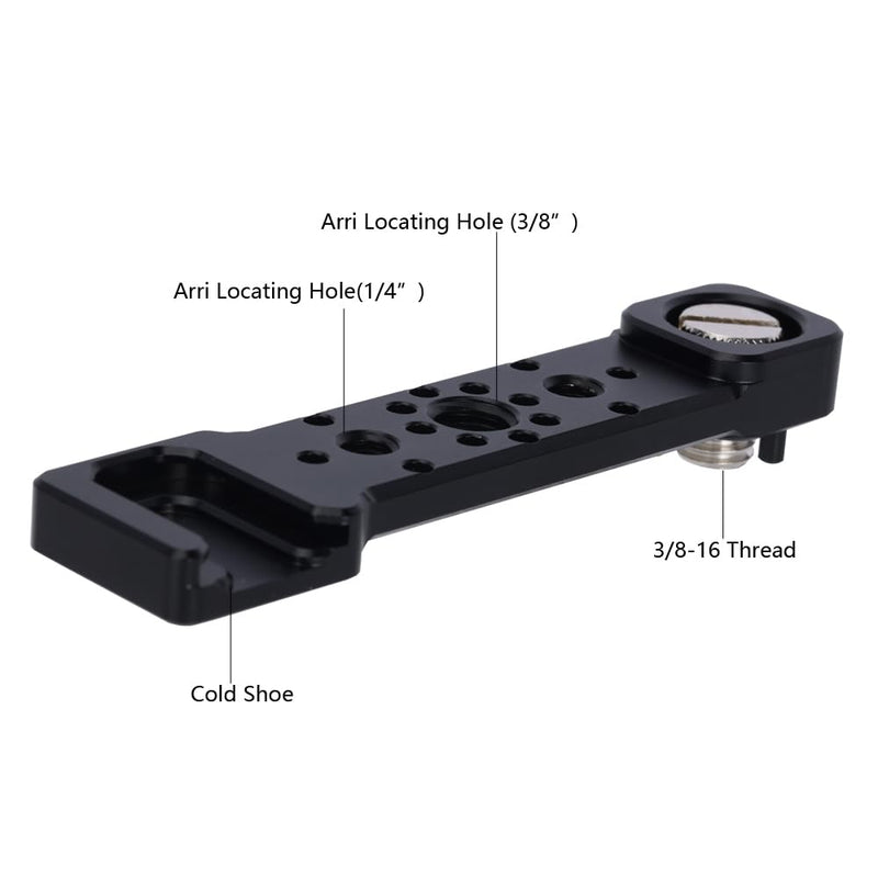 NICEYRIG Cheese Plate Cold Shoe Bar for ARRI Locating Hole, Camera Accessory Easy Expansion Bracket Applicable for Power Bank Clamp, Field Monitor Mount, Magic Arm, Microphone, LED - 609