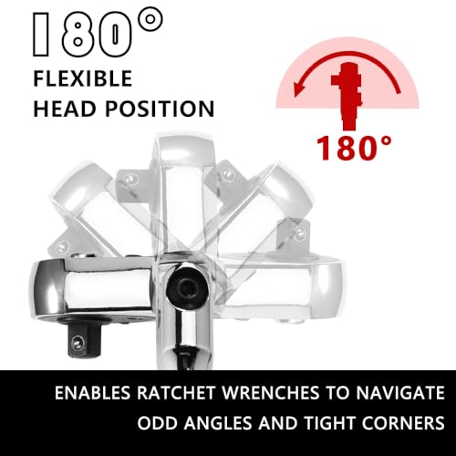 2 in 1 Flex Head Ratchet Wrench for Leatherman Accessories,1/4 Inch Mini Bits Adapters for Socket & Bit Driver,72-Tooth Gear Stubby Ratchet Wrench 2 in 1 Flex Head Ratchet Wrench
