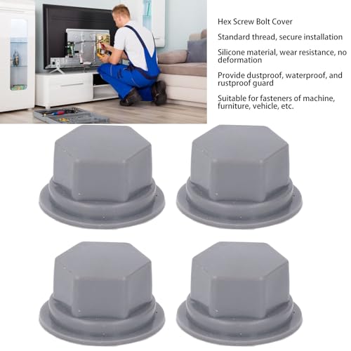 PUSOKEI Hexagonal Screw Head Caps, Silicone Material 50 Pieces Easy Installation Hex Screw Bolt Cover for Machinery Fasteners (M20)
