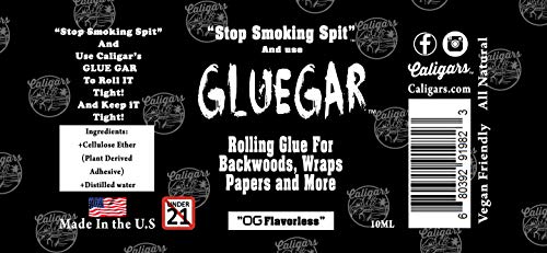 Caligars GlueGar Natural Rolling Glue for Woods, Papers, and Cigar Wraps - Flavored Adhesive Cigar Glue and Sealer, Easy to Use Plant Based Glue Sticks- 10 ML Squeeze Bottle (8 Pack Warped Watermelon) Og Flavorless 1 Pack