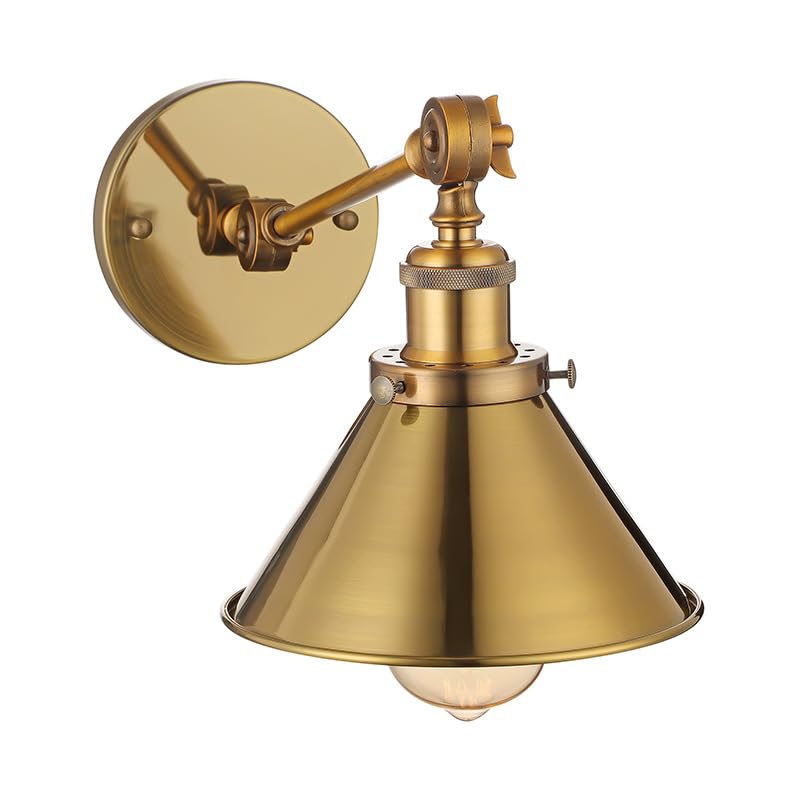 Wall Sconce, Wall Lamp with Swing Arm, Bronze Mid Century Vintage Wall Light for Kitchen, Bedrooom, Living Room, Hallway, Stairway Art Deco