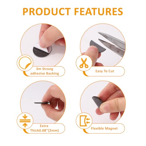 Magnetic Dots with Adhesive Backing 1″ x 0.08″, 120pcs Dia. 1" 120