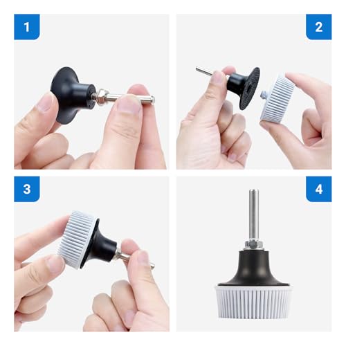 2 Inch Bristle Disc 6pack - 120 Grit with 1/4inch Shank Attachment Abrasive Coating Removal Brush Disc for Metal