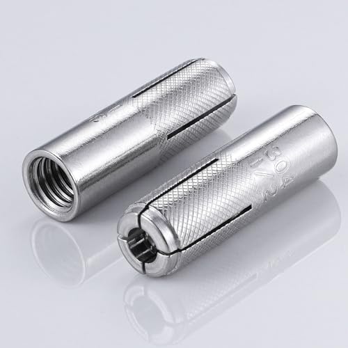 Wensilon(20 pcs) 1/4"-20 Premium Stainless Steel Drop in Anchors Assortment, Knurled Drop-in-Anchor for Solid Concrete, Internal Forced Expansion Screw Bolts SS 20