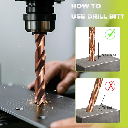 21-Piece Cobalt Drill Bit Set, M35 HSS Coated Twist Drill Bits 21-Piece