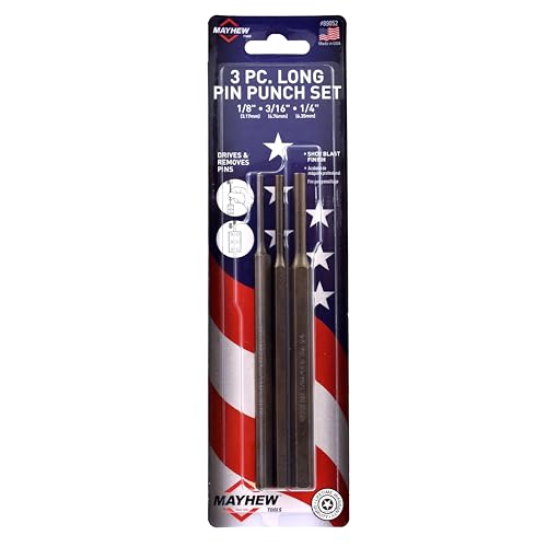 Mayhew Select 89052 Large Pin Punch Set, 3-Piece , Black Long