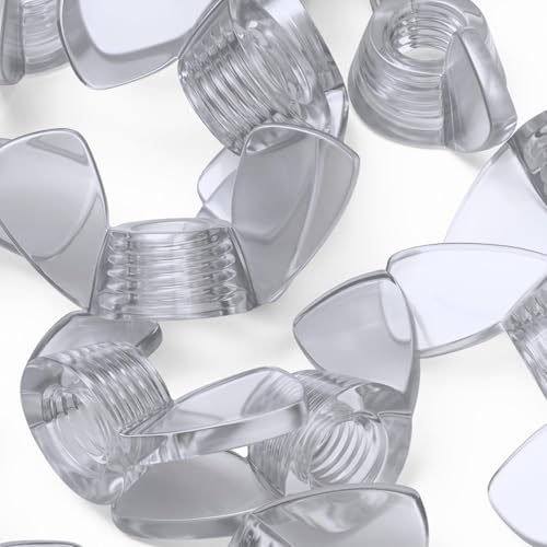 50x Clear Acrylic Plastic Butterfly Wing Nuts M5, Thumb Nuts