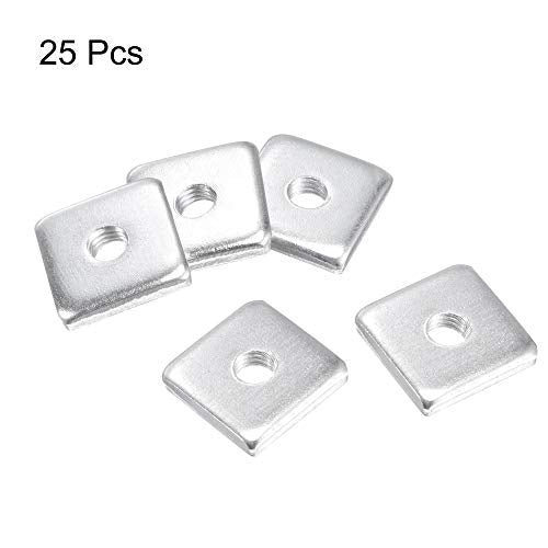 uxcell Square Nuts, M8x25mmx5mm Zinc-Plated Metric Coarse Thread Assortment Kit, 25 Pcs
