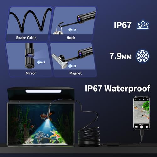 Endoscope Camera with Light, 1920P HD Borescope Inspection Camera 32.8ft Single Lens