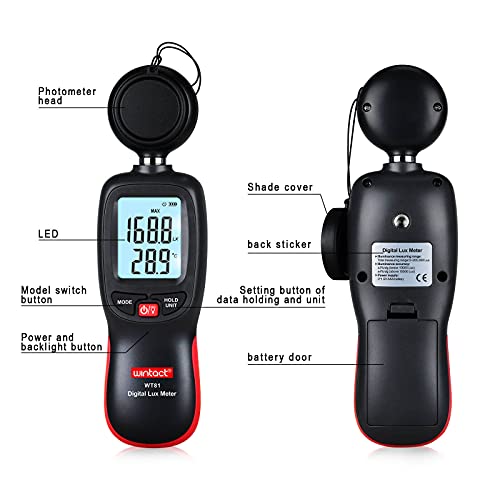 Wintact Light Meter, Digital Lumen Lux Tester for Indoor Plant Lighting