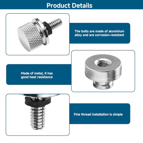 M6 Seat Bolt Nut Kit, Compatible with Multiple Harley Models 4 Set 4SET