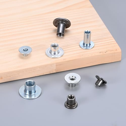 M METERXITY 50-Pack M6x15mm T-Nuts Zinc Plated Carbon Steel Tee Nut Silver