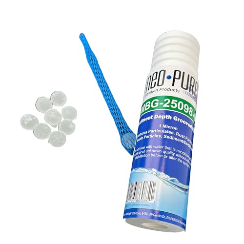 NeoPure NP420 5 Micron Sediment & Scale Filter Cartridge – 2.5" x 9-7/8" DOE – Rust & Dirt Reduction – Siliphos Scale Inhibitor – Fits Standard 10" Housings (2-1/2 x 10" Sediment Filter) 10 Inch
