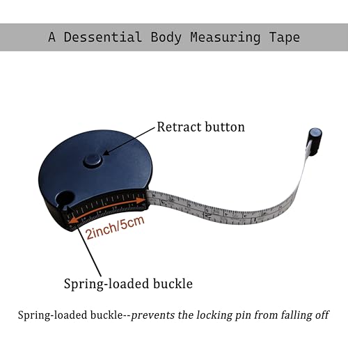 Perfect Body Measuring Tape-60 Inch Automatic Telescopic Tape Measure-Dual-use Retractable Tape Measure for Body :Waist Hip Bust Arms Height Muscle Building Weight Loss and More (Black) Black