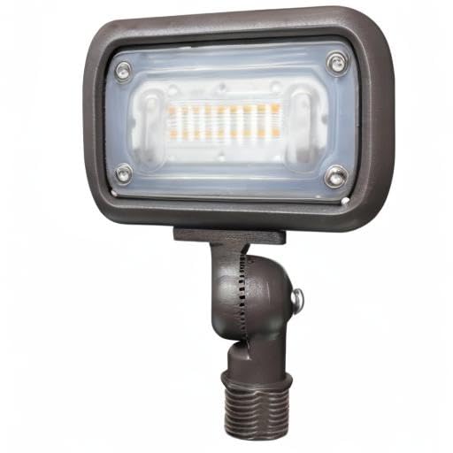 GKOLED 7W Outdoor LED Low Voltage Landscape Lighting Flood Light, 2700K, 550Lumen, 9-15V AC/DC, 1/2" Adjustable Knuckle Mount Square (no shield) 7W 1-PACK