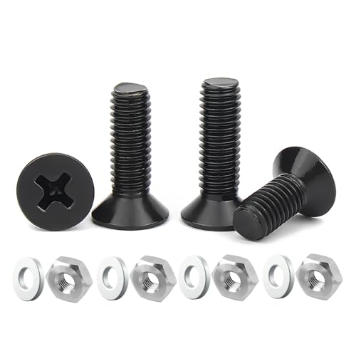 100-Pack D-Series Panel Mount Screw and Nut Kit with 304 Stainless Hex Nuts Black 100