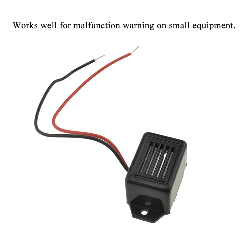 Hahiyo Electronic Buzzer Alarm 12V 400Hz Beep Continuous Sounder Active High Plenty Loud Tone Piezo Siren Security Audible Easy to Install with Wire for Horn Siren Alarm 2PCS 12V400Hz-2Pieces