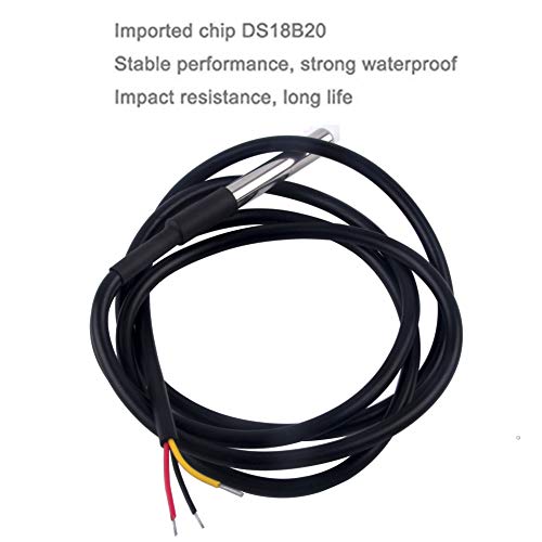 5PCS DS18B20 Temperature Sensor, Waterproof Temp Digital Thermal Stainless Steel Tube Probe 3M 118.1 inch for Raspberry pi, Arduino 3 Meters DS18B20 Temperature Sensor