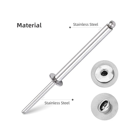20Pcs Stainless Steel Extra Long Pop Rivets - Heavy Duty, 1/4"x2" 1/4"x2"