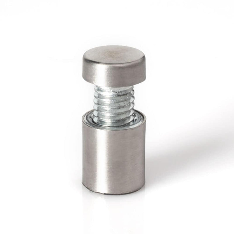 Stainless Steel Standoff 1/2 Inch Diameter x 1/2 Inch Barrel Length Brushed Finish for PVC, Glass and Acrylic Sign Stand Off Wall Anchors and Screws 20 Piece Store/Restaurant Pack 20 Piece Pack