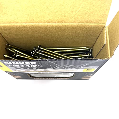 Huttig-Grip 3-1/8 inches Sinker Nails 12d for Construction Framing HGN12CSKR1 Vinyl Coated Finish, 1 lb Pack of 75 Nails 3-1/8 in -1 lb Pack