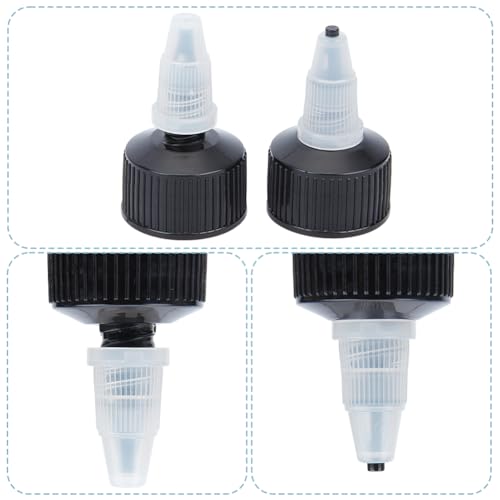 GORGECRAFT 50Pcs 18/410 Squeeze Bottle Cap Heads Twist Dispensing Lids Plastic Black Squeeze Tops Replacement Caps for Squeeze Extruded Glue Water Bottle Paint Lids Applicator Inner Diameter 18.5mm