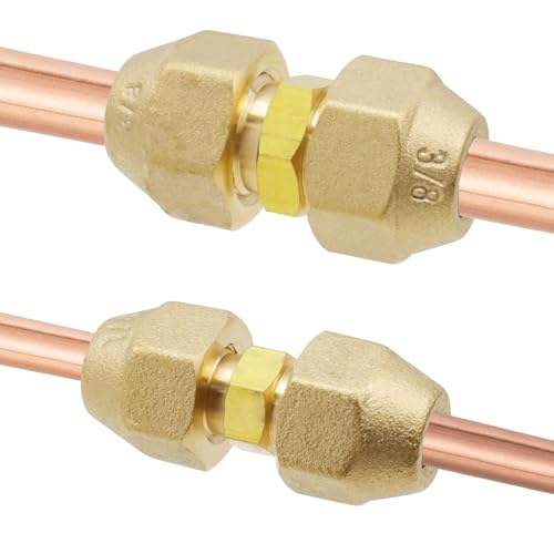 T Tulead Copper Pipe Extension Joint Connectors 8PCS for Tube Dia 1/4",3/8" 0.25 Inch