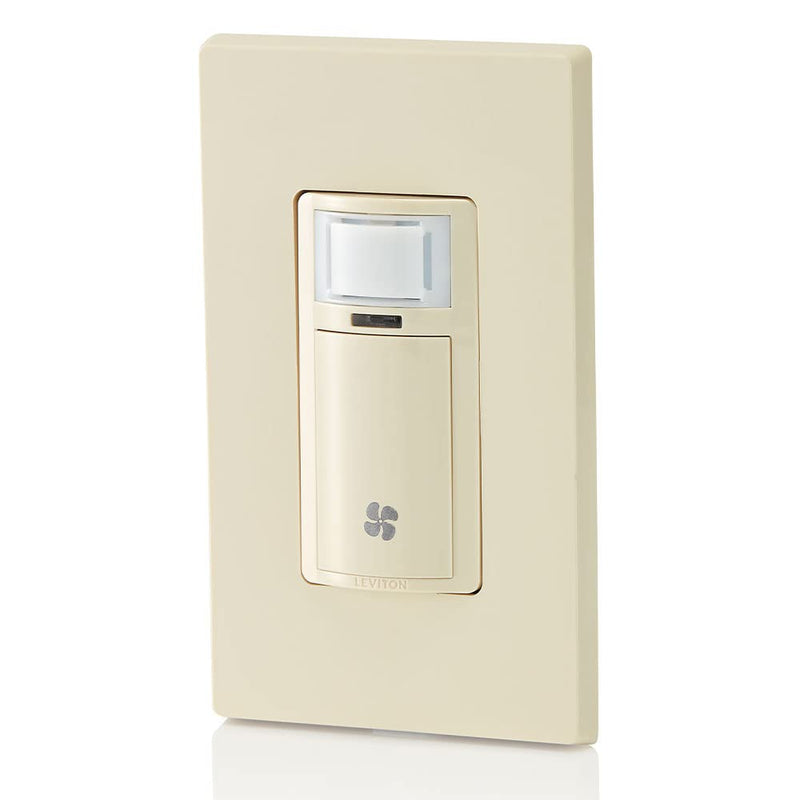Leviton Humidity Sensor Switch for Bathroom Exhaust Fan, Automate Ventilation, Air Circulation, Moisture Control, ¼ HP, Single Pole, DHS05-1LT, Light Almond